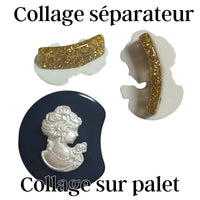 Embellissement à coller, camée blanc nacré femme Réf 42