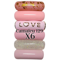 Camaieu 129- Lot mixte de 6 tubes incurvés 12MM - LOVE