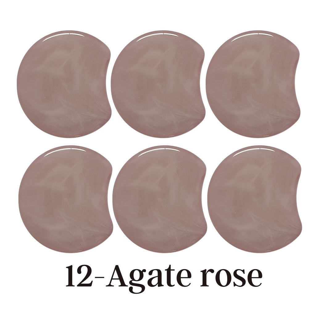 MOON 12- Palet lune incurvé Agate rose marbré