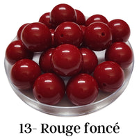 13 - Boules acryliques brillantes Rouge foncé 20MM