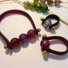 1011 - Glitter mauve - Perles Polaris rondes 10mm