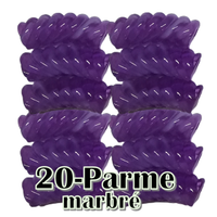 20- Tube courbe torsadé parme marbré 8mm/12MM