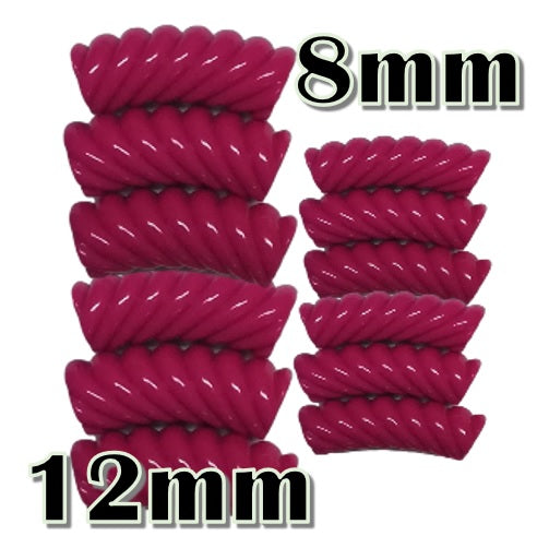 21- Tube courbe torsadé fuchsia foncé 8mm/12MM