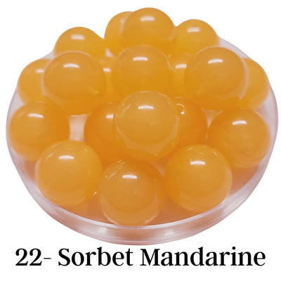 22 - Boules acryliques brillantes Sorbet Mandarine 20MM