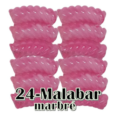 24- Tube courbe torsadé malabar marbré 8mm/12MM