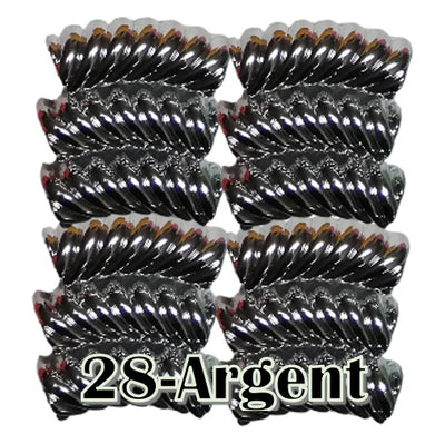 28 - Tube courbe torsadé argent 8mm/12MM