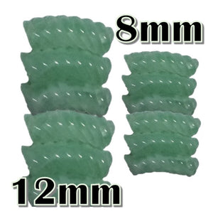 29 - Tube courbe torsadé menthe marbré 8mm/12MM