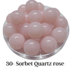 30 - Boules acryliques brillantes Sorbet Quartz rose 20MM