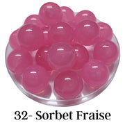 32 - Boules acryliques brillantes Sorbet fraise 20MM