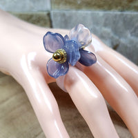 31- Fleur orchidée Denim - 40MM