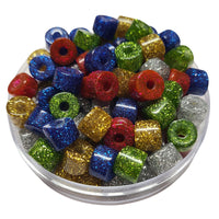 Mixte lot de cylindres glitter 12mm x100