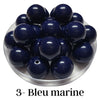 3 - Boules acryliques brillantes Bleu marine 20MM