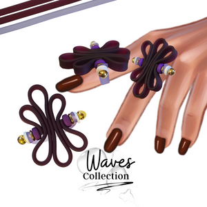 KIT bague silicone collection Waves - Prune/lilas #3