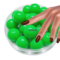 59 - Boules acryliques brillantes Néon vert pomme 20MM