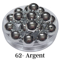 62 - Boules acryliques brillantes argent 20MM