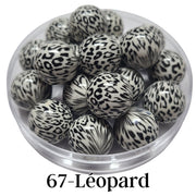 67- Boules acryliques brillantes Léopard 20MM