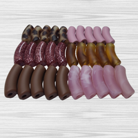 Camaieu 71 - Lot mixte tubes incurvés Choco fraise MAT 12MM