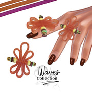 KIT bague silicone collection Waves - Orange/fuchsia foncé #7