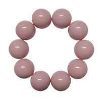 60 - Boules acryliques brillantes Rayé rose et blanc 20MM