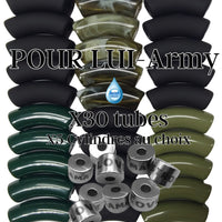 Camaieu 61- Lot mixte tubes incurvés 12MM, et 5 cylindres - POUR LUI Army