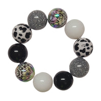 40 - Boules acryliques brillantes Cow 20MM