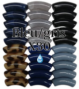 Camaieu 15- Lot mixte tubes incurvés Bleu/gris 12MM