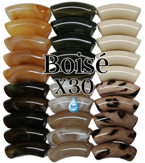 Camaieu 50- Lot mixte tubes incurvés Boisé 12MM