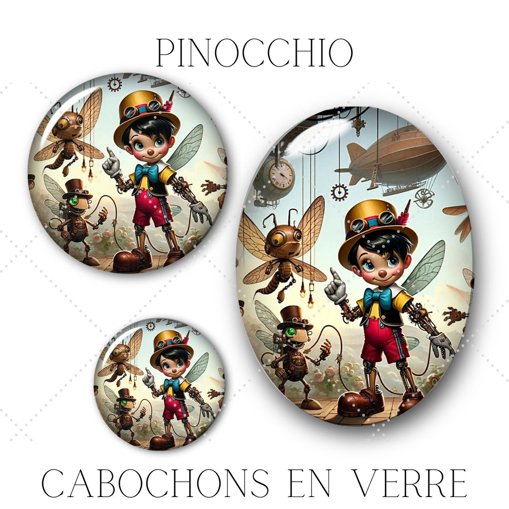 Cabochons en verre Pinocchio-Réf CAB15