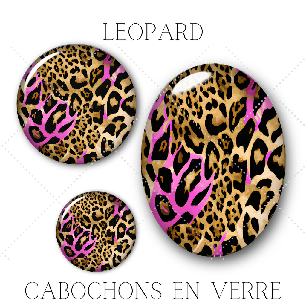 Cabochons en verre Léopard -Réf CAB26