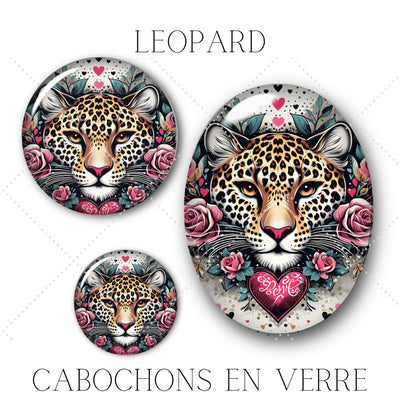 Cabochons en verre Léopard -Réf CAB27