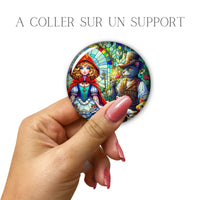 Cabochons en verre Chaperon rouge -Réf CAB5