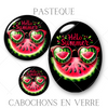 Cabochons en verre Pastèque -Réf CAB6