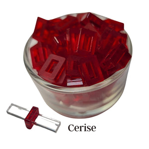 6- Perle rectangulaire pour tubes creux, Cerise