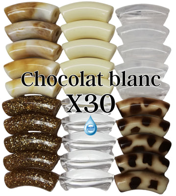 Camaieu 47- Lot mixte tubes incurvés Chocolat blanc 12MM