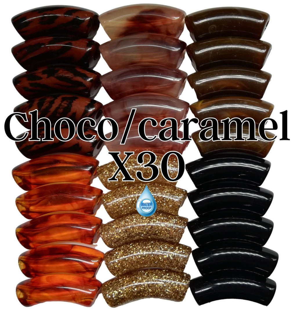 Camaieu 55- Lot mixte tubes incurvés Choco/caramel 12MM