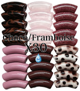 Camaieu 26- Lot mixte tubes incurvés Choco/framboise 12MM