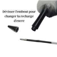 Stylo à personnaliser, Blanc fourrure, Réf ST1