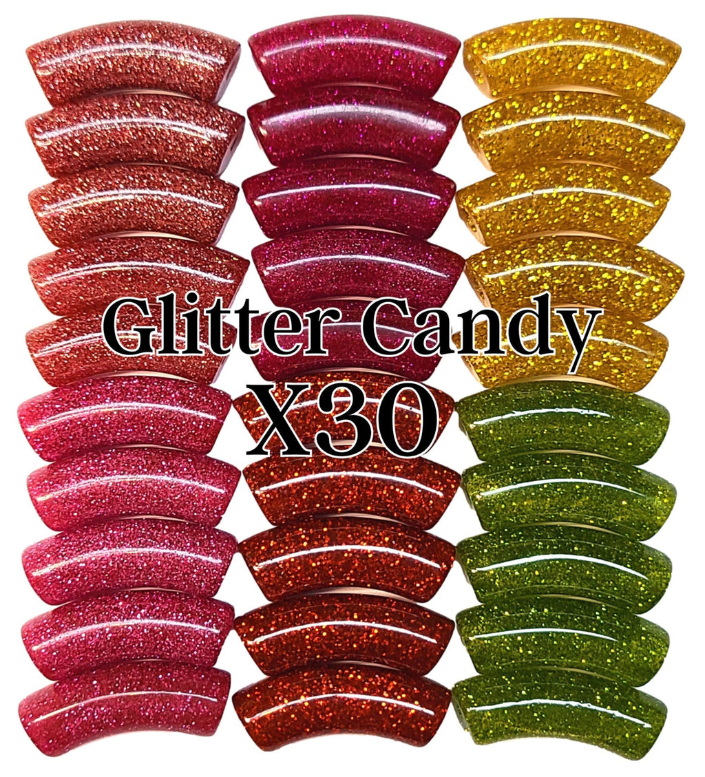 Camaieu 84- Lot mixte tubes incurvés Glitter candy 12MM