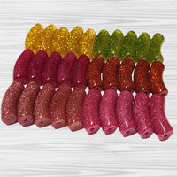 Camaieu 84- Lot mixte tubes incurvés Glitter candy 12MM