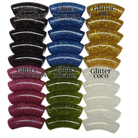 Camaieu 85- Lot mixte tubes incurvés Glitter arlequin 12MM