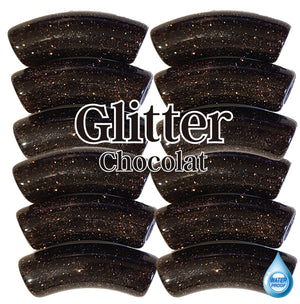 325- Tubes incurvés Glitter Chocolat 12MM