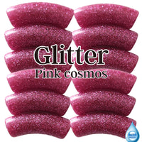 326- Tubes incurvés Glitter Pink cosmos 12MM