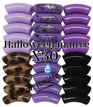 Camaieu 40- Lot mixte tubes incurvés Halloween mauve 12MM