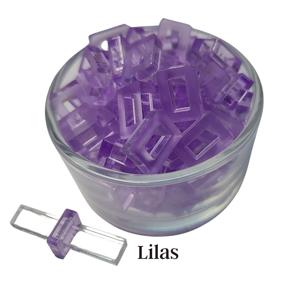 7- Perle rectangulaire pour tubes creux, Lilas