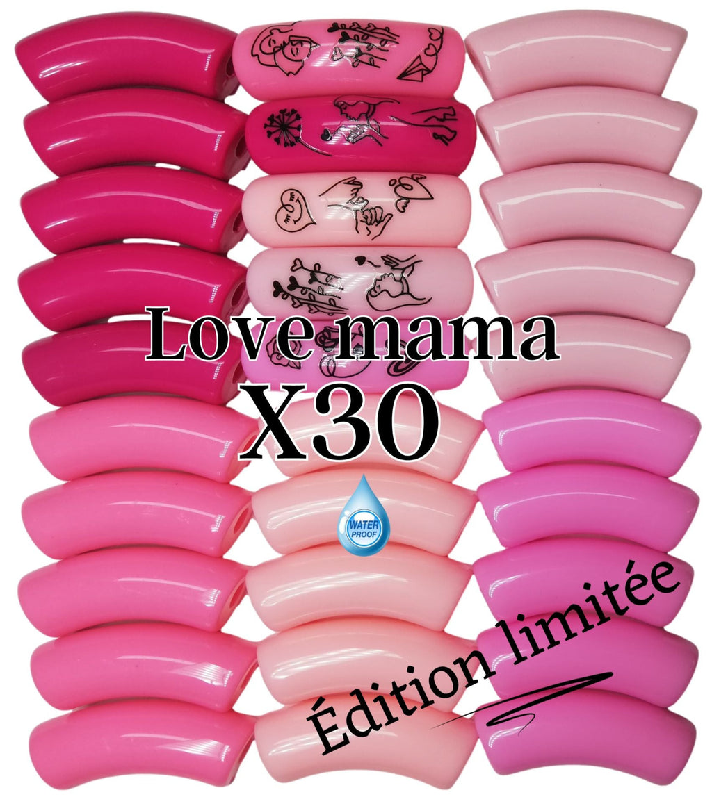 Camaieu 36- Lot mixte tubes incurvés Love Mama 12MM