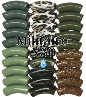 Camaieu 45- Lot mixte tubes incurvés Militaire 12MM