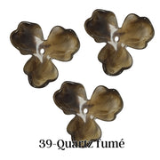 39- Fleur orchidée Quartz fumé marbré - 40MM