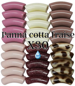 Camaieu 48- Lot mixte tubes incurvés Panna cotta fraise 12MM