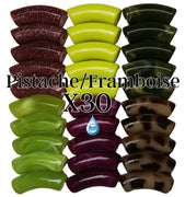 Camaieu 31- Lot mixte tubes incurvés Pistache/framboise 12MM