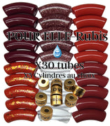 Camaieu 64- Lot mixte tubes incurvés 12MM, et 5 cylindres -POUR ELLE Rubis